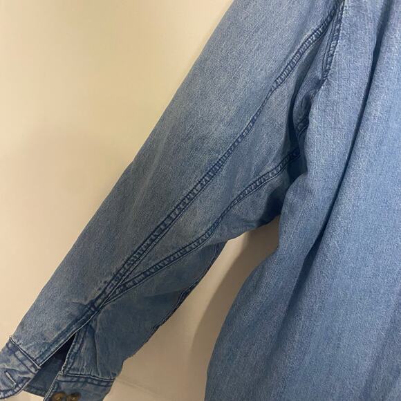 Vintage Arrow Blue Jeans Fleece Lined Chore Jacket Mens Buttons Large Western - Picture 15 of 16